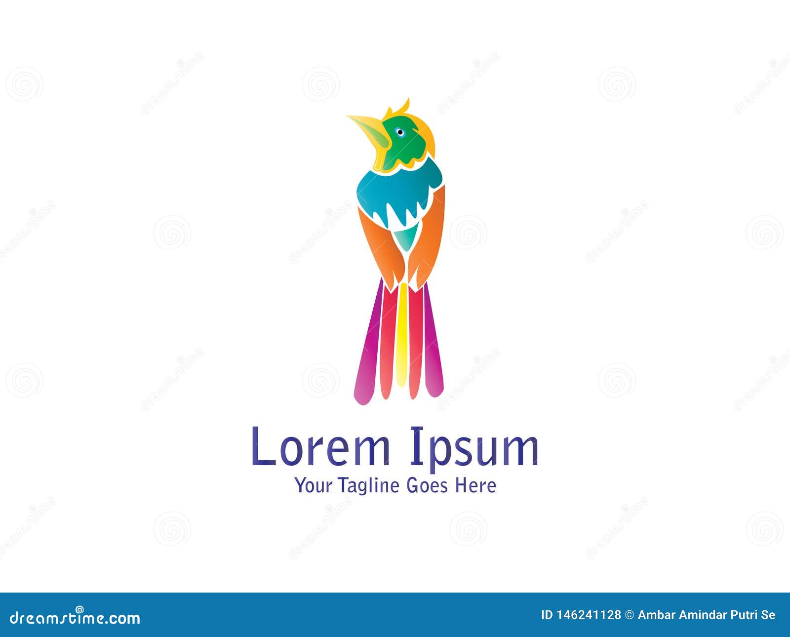 abstract and unique bird   template. an exotic bird on white backgroundÃÂ 